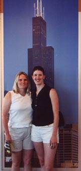 Carol & Sarah in the Skydeck of the Sears Tower